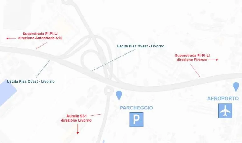 Mappa PARCHEGGIO PISA SERVICE